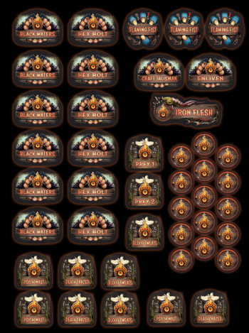 Southern Kriels: Fire Tongue Warriors Cadre MK4 Full Token set